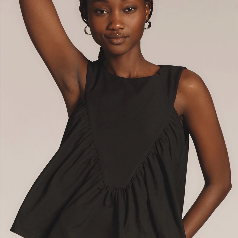 Anthropologie Mare Mare shirred swing tank